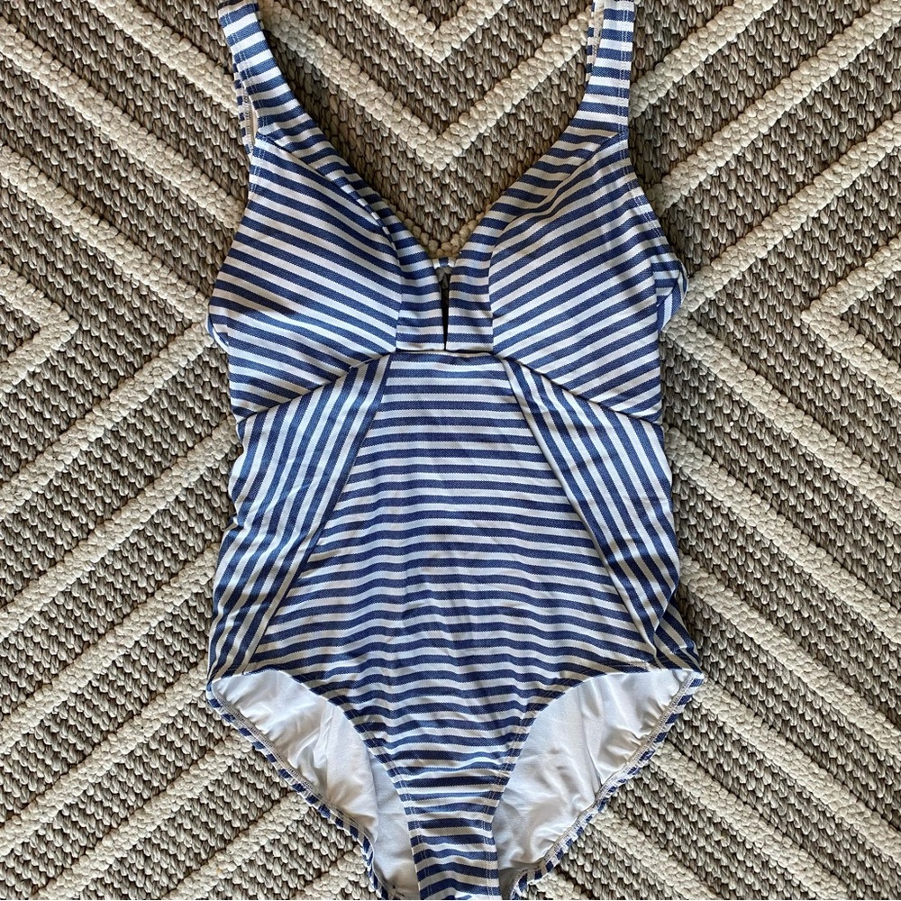 Time and Tru Blue & White Swimsuit